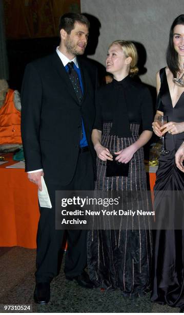 Julia Stiles and artist Jonathan Cramer attend the American Museum of Natural History's annual Winter Dance, which featured a desert oasis theme.