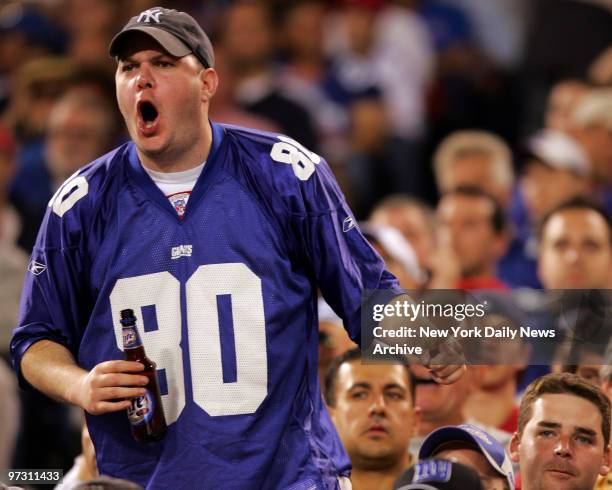 Giants fan at N.Y.Giants vs Indianapolis Colts game at Giants Stadium.