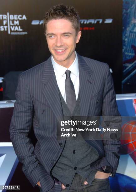 Topher Grace arrives at the UA Kaufman Astoria Cinema for the U.S. Premiere of the movie "Spider-Man 3." He stars in the film.