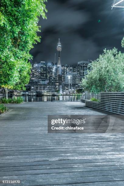 sydney harbor skyline with a plank - chinaface stock pictures, royalty-free photos & images