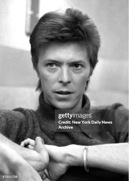 David Bowie during interview at the Mayfair house.