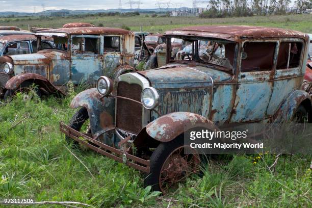 Old Classic Cars Scrapyard In Rocha, Uruguay.