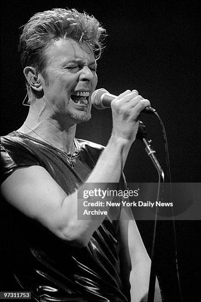 David Bowie in concert with Nine Inch Nails at the Meadowlands.