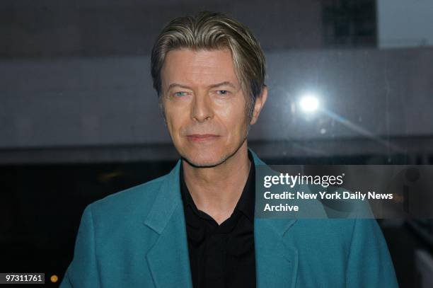 David Bowie is at Avery Fisher Hall for the Film Society of Lincoln Center's gala tribute to Susan Sarandon.