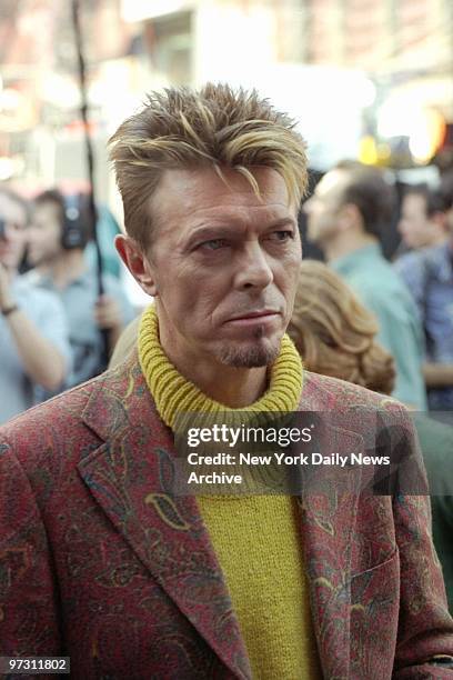 David Bowie shooting music video " I Am Not Afraid Of Americans" on Orchard St.