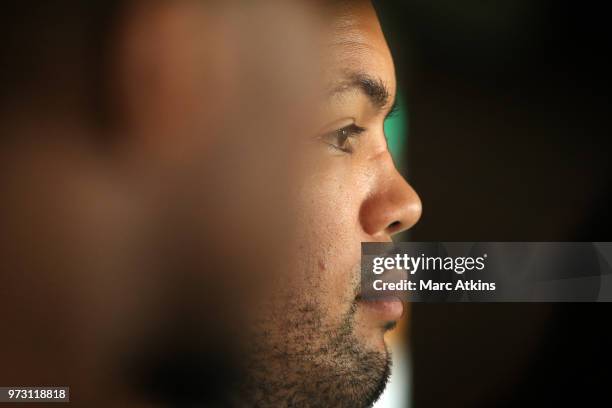 Joe Joyce looks on during a Joe Joyce & Richard Lartey Press Conference on June 13, 2018 in London, England.