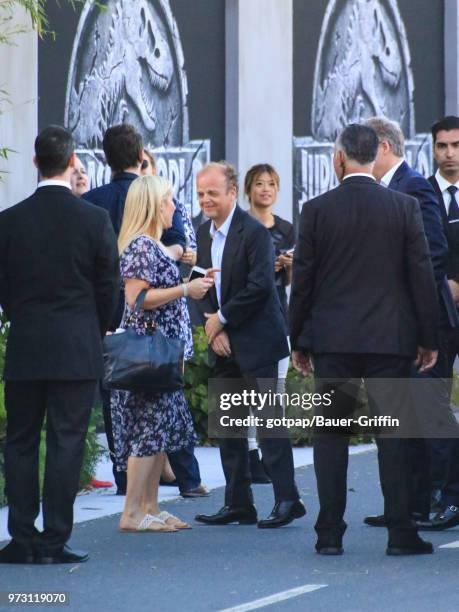 Toby Jones is seen outside of the premiere of 'Jurassic World: Fallen Kingdom' at Walt Disney Concert Hall on June 12, 2018 in Los Angeles,...