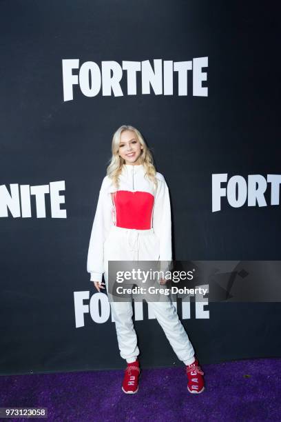 Jordyn Jones attends the Epic Games Hosts Fortnite Party Royale on June 12, 2018 in Los Angeles, California.