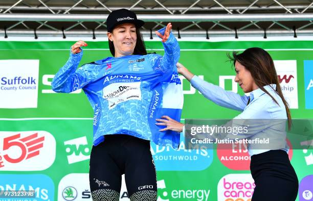 Podium / Danielle Rowe of The Great Britain and Team WaowDeals Pro Cycling Blue Best British Rider / Celebration / during the 5th OVO Energy Women's...