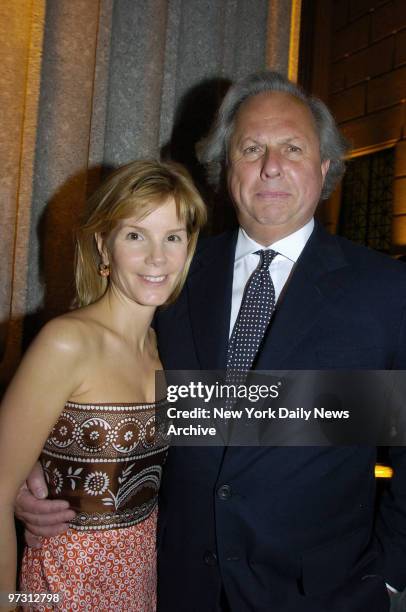 Graydon Carter and fiancee Anna Scott attend a Vanity Fair party celebrating the fourth annual Tribeca Film Festival at the State Supreme Courthouse.