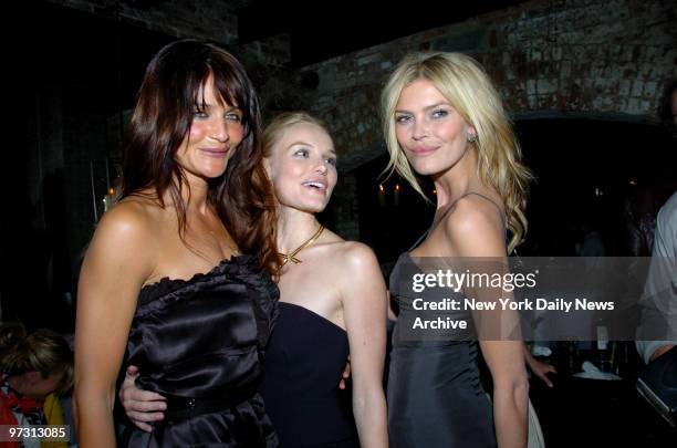 Helena Christensen ,Kate Bosworth and May Anderson at the Cinema Society after screening party held at the Mercer Kitchen for the movie "21"