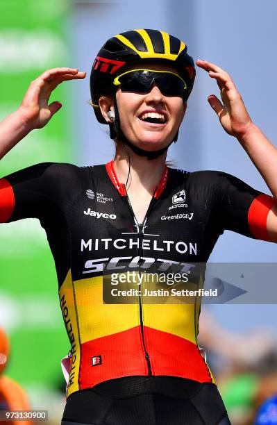 Arrival / Jolien DHoore of Belgium and Team Mitchelton-Scott / Celebration / during the 5th OVO Energy Women's Tour 2018, Stage 1 a 130km stage from...