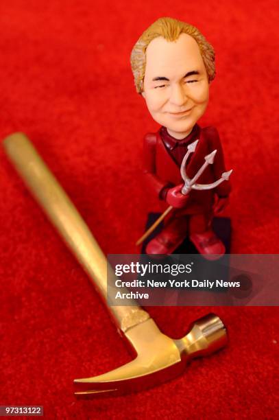 Toy Show at Javits Center Sunday. Modelworks' Bernie Madoff doll comes with a hammer to smash it. It is called "Smash me Bernie" Bernard Madoff