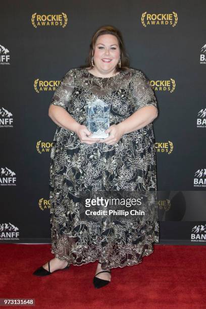 "This is us" actor Chrissy Metz receives the Program of the Year for "This is us" at the Rockie Awards Gala for the Banff World Media Festival in the...