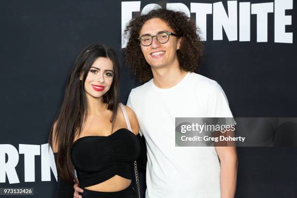 Azzyland Kwebbelkop and Jordan Kwebbelkop attend the Epic Games Hosts Fortnite Party Royale on June 12, 2018 in Los Angeles, California.