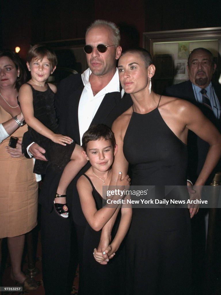 Demi Moore and Bruce Willis with daughters, Rumer and Scout,