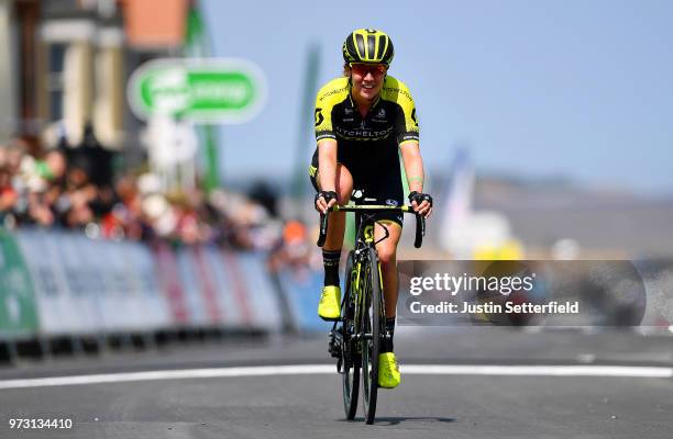 Arrival / Jessica Allen of Australia and Team Mitchelton-Scott / during the 5th OVO Energy Women's Tour 2018, Stage 1 a 130km stage from Framlingham...