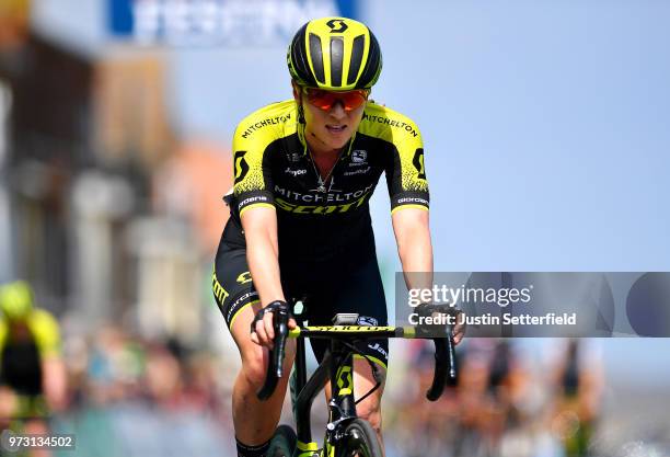 Arrival / Gracie Elvin of Australia and Team Mitchelton-Scott / during the 5th OVO Energy Women's Tour 2018, Stage 1 a 130km stage from Framlingham...