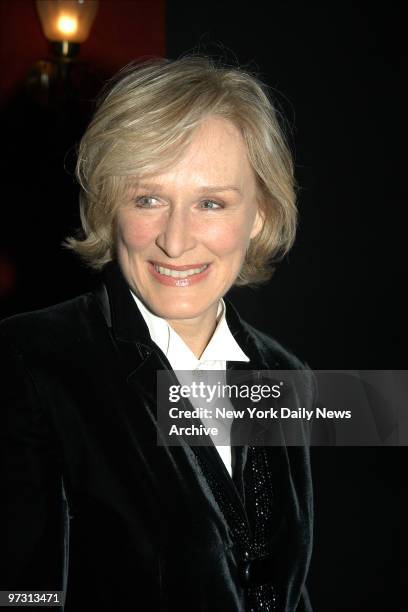 Glen Close arrives for the New York premiere of the movie "Cold Mountain" at the Ziegfeld Theater.