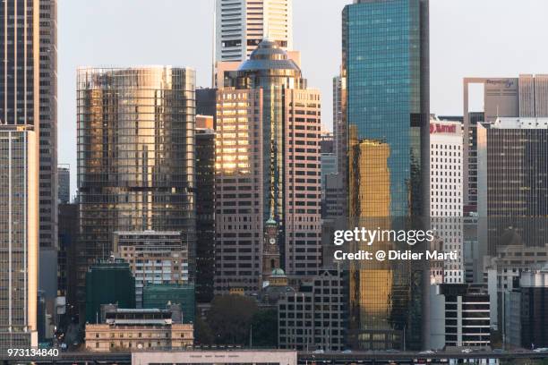 close up view of the skyscraper in sydney business district in australia - apartments australia stock pictures, royalty-free photos & images