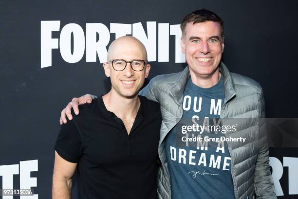 Evan Richter and Eric Garland attend the Epic Games Hosts Fortnite Party Royale on June 12, 2018 in Los Angeles, California.