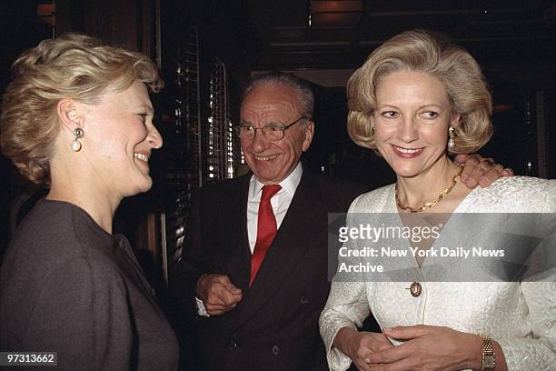 Glenn Close and Rupert Murdoch, with wife Anna, attending Fox movie "Paradise Road" at Patroon restaurant.