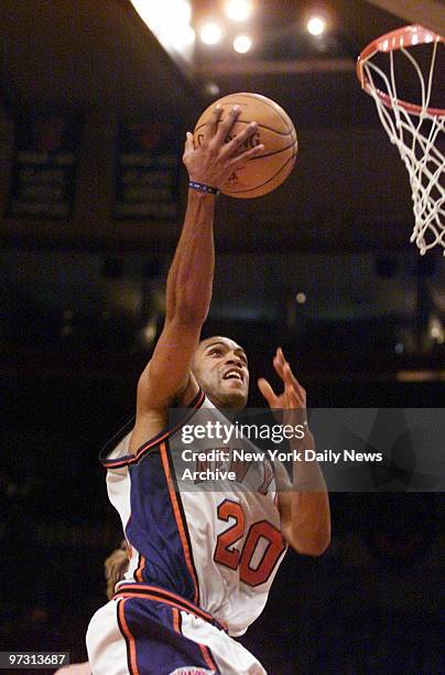 New York Knicks' Allan Houston goes for a lay-up in Game 6 of the Eastern Conference Finals against the Indiana Pacers at Madison Square Garden.