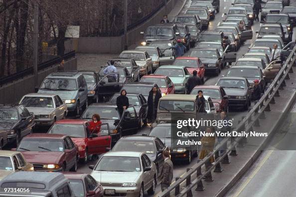 Morning Commuters Traffic backs up for miles during the morning rush hour after a... News ...