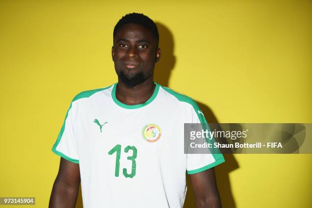 Alfred Ndiaye of Senegal poses for a portrait during the official FIFA World Cup 2018 portrait session at the team hotel on June 13, 2018 in Kaluga,...