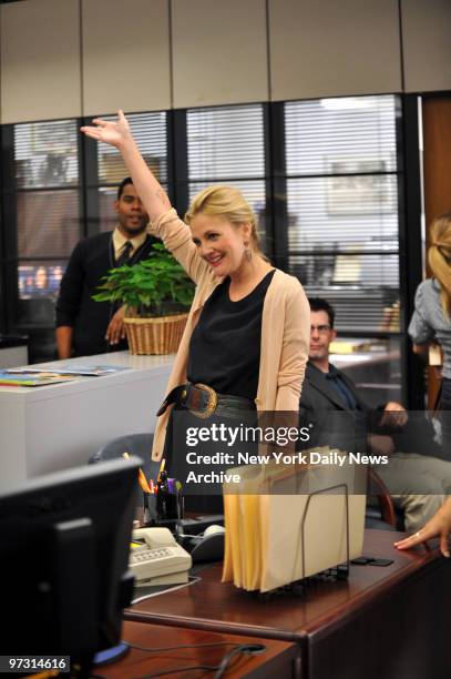 Going The Distance starring Drew Barrymore , who plays are reporter, films in the City Room of the New York Daily News.