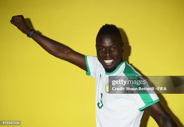 Mame Diouf of Senegal poses for a portrait during the official FIFA World Cup 2018 portrait session at the team hotel on June 13, 2018 in Kaluga,...