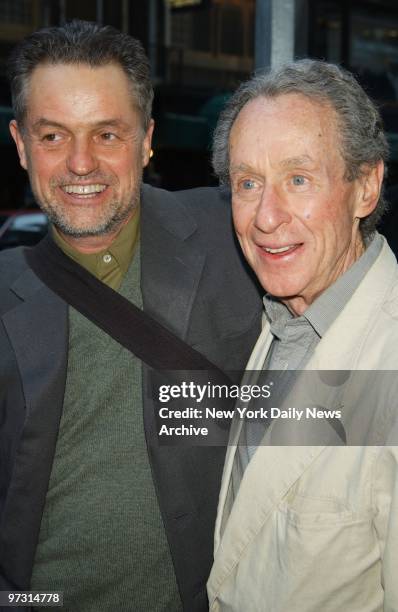Jonathan Demme and film and stage director Arthur Penn get together at a screening of the movie "Triumph of Love" at Sweetlands on W. 46th St.