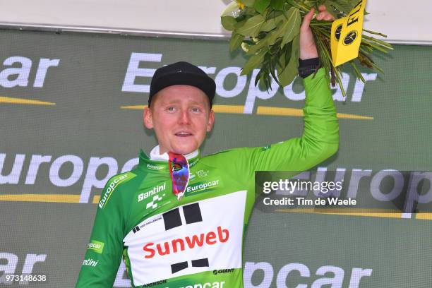 Podium / Sam Oomen of The Netherlands and Team Sunweb Green Best Young Jersey / Celebration / during the 82nd Tour of Switzerland 2018, Stage 5 a...