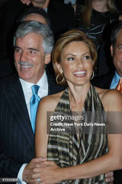 Dennis Farina and Mariska Hargitay get together at One Little West 12th restaurant during a premiere week party for cast members of the three NBC...