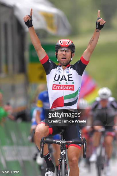 Arrival / Diego Ulissi of Italy and UAE Team Emirates / Celebration / during the 82nd Tour of Switzerland 2018, Stage 5 a 155,7km stage from Gstaad...