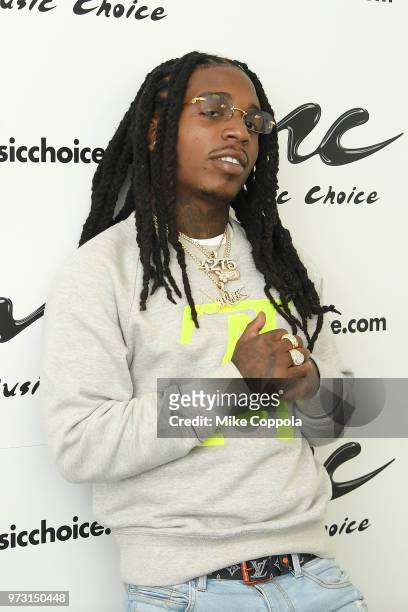 Singer Jacquees poses for a photos during his visit at Music Choice on June 13, 2018 in New York City.