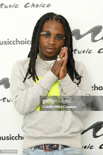 Singer Jacquees poses for a photos during his visit at Music Choice on June 13, 2018 in New York City.