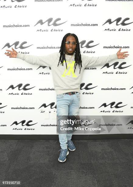 Singer Jacquees poses for a photo during his visit to Music Choice on June 13, 2018 in New York City.