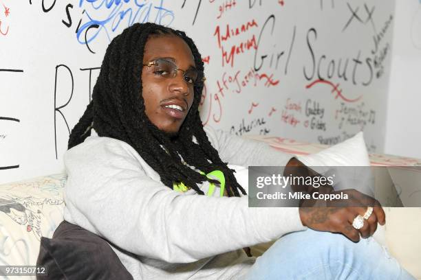 Singer Jacquees poses for a photo during his visit to Music Choice on June 13, 2018 in New York City.