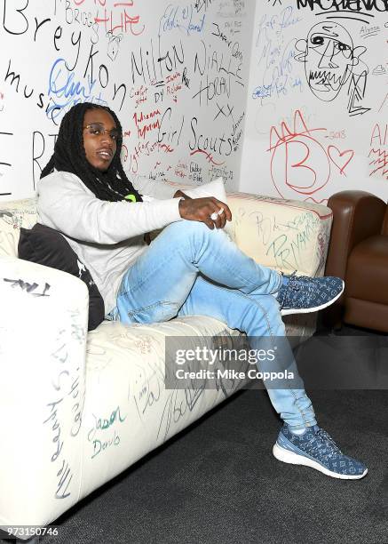 Singer Jacquees poses for a photo during his visit to Music Choice on June 13, 2018 in New York City.