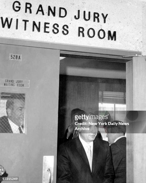 Joseph Colombo leaves Queens Grand Jury courtroom, 3rd October 1966.