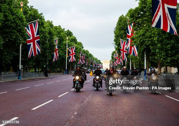 Elephant Family's 'Concours dâÃ©lÃ©phantâ made up of a customised fleet of Royal Enfield bikes, Ambassador cars and a tuk tuk parading down The Mall...