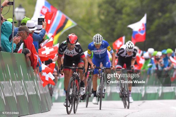 Arrival / Sprint / Diego Ulissi of Italy and UAE Team Emirates / Enric Mas of Spain and Team Quick-Step Floors / Wilco Kelderman of The Netherlands...