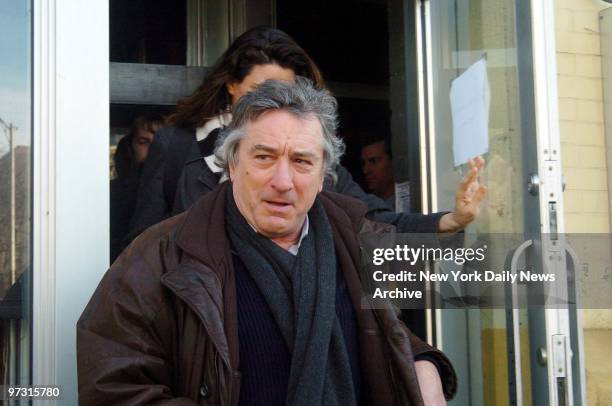 Tribeca Film Festival co-founder Robert De Niro leaves Tribeca Cinemas on Varick St. After announcing a national collaborative partnership with Jeff...