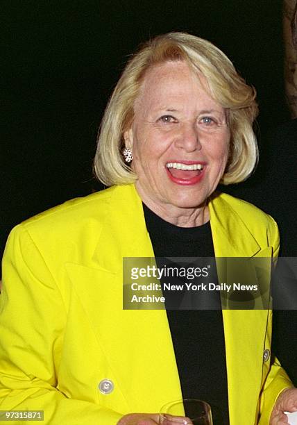 Gossip columnist Liz Smith is on hand for a party at Le Cirque after a screening of the TV movie "James Dean."