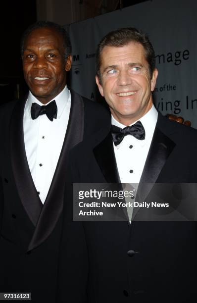 Mel Gibson is joined by his "Lethal Weapon" costar Danny Glover at the American Museum of the Moving Image's salute to Gibson at the Walforf-Astoria.