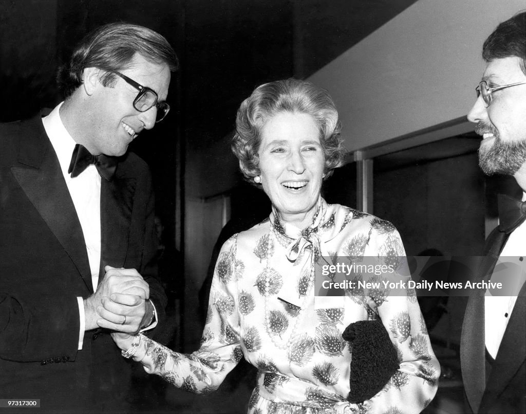 Gov. John D. Rockefeller 4th (Jay), greets his mother, Blanc