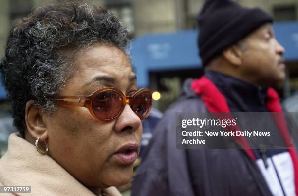 Deloris Wise arrives at Manhattan Supreme Court where a judge overturned the conviction of her son, Kharey Wise, and four other men who had been...