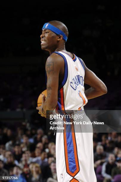 New York Knicks' Jamal Crawford wears a fierce expression during first half of game against the Los Angeles Clippers at Madison Square Garden....