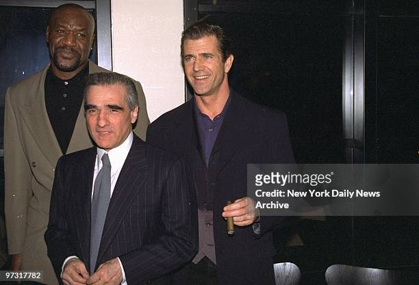 Delroy Lindo, Martin Scorsese, and Mel Gibson attending the screening of "The Century of Cinema" at the Museum of Modern Art.